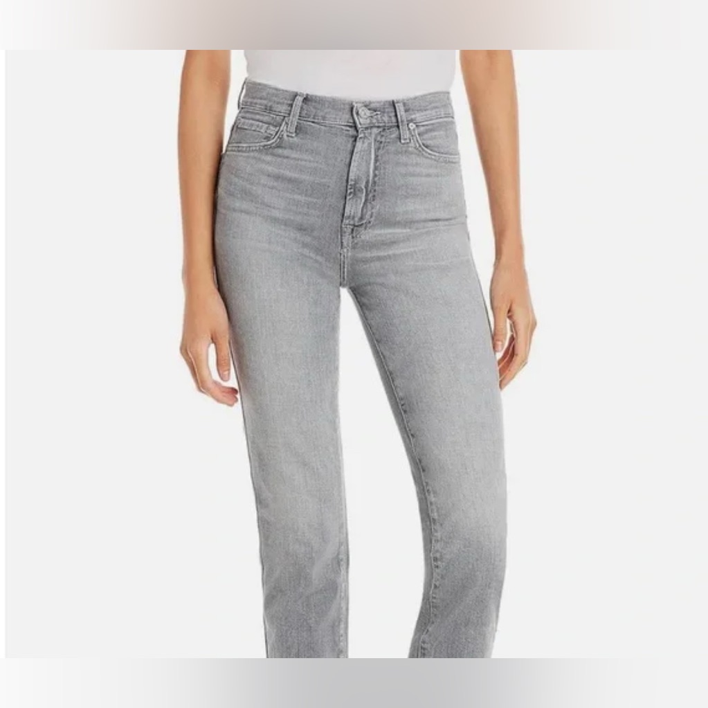 Nwt- 7 For All Mankind Cropped Straight Jeans